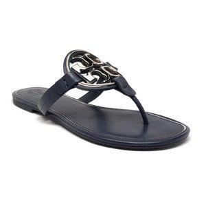 Tory Burch Metal Miller Sandals in Navy Size 8